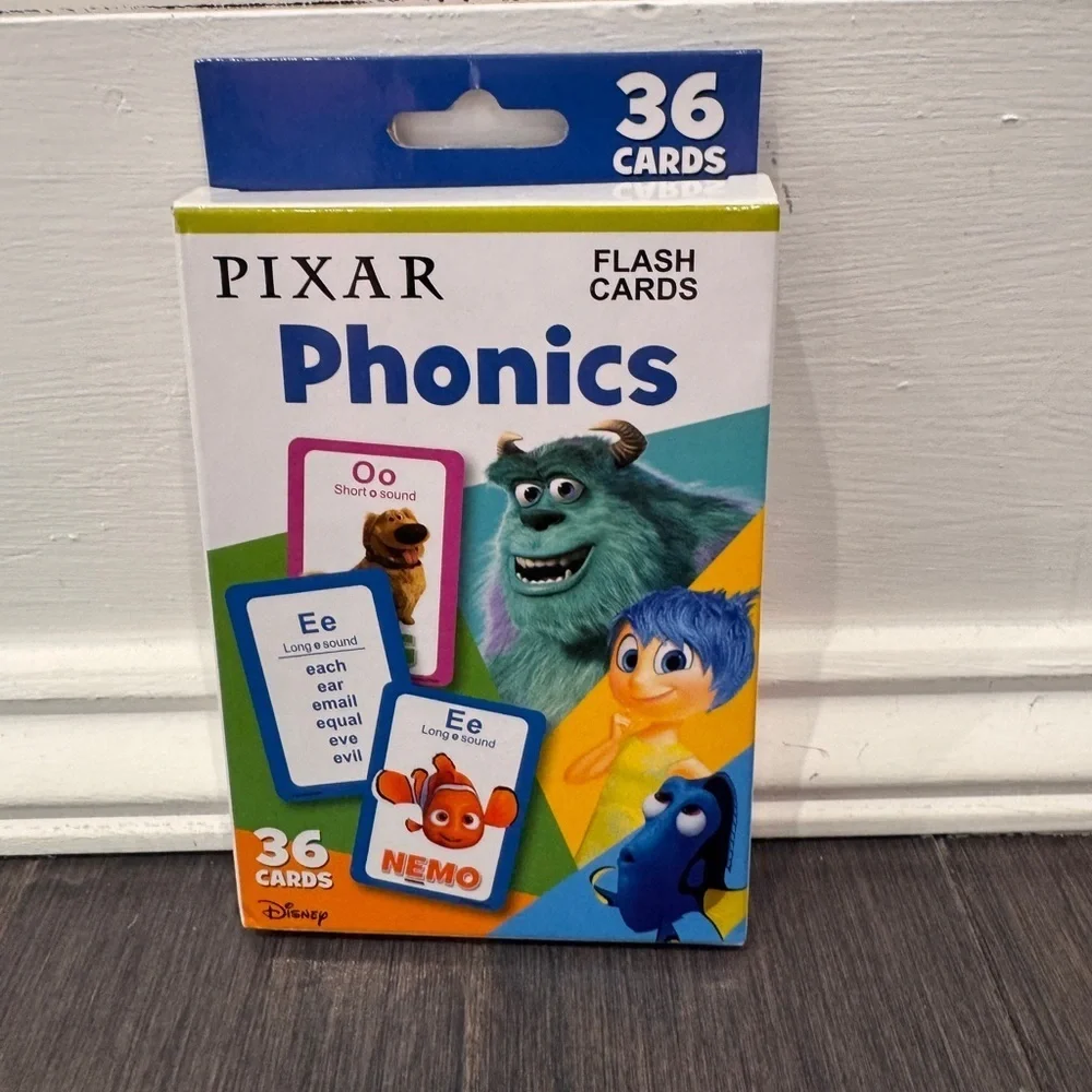NWT Disney Pixar Phonics Flash Cards with Characters Toddler Kids Boys Girls